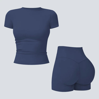 2-Piece Boat Neck Open-Back Workout Set, Shaping Support, Breathable Quick-Dry, Yoga, Gym, Athletic Women’s Backless Tank Top Set, Sports Fitness Wear with Tummy Control Sweat Suit, Two Piece Set Women,travel essentials,camping essentials