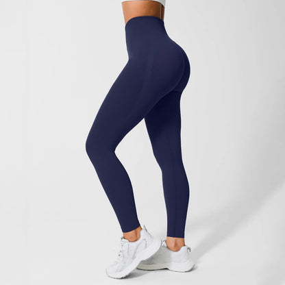 Lycra Fabric Butt Lifting No Front Seam High-Waisted Breathable Yoga Pants Tummy Control Seamless Gym Running Leggings