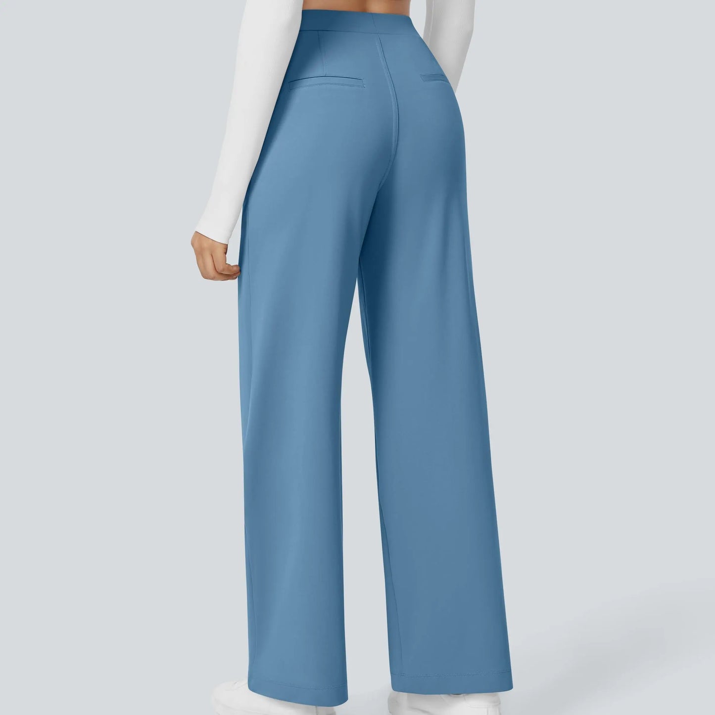 High Waisted Pocket Straight Leg Work Pants