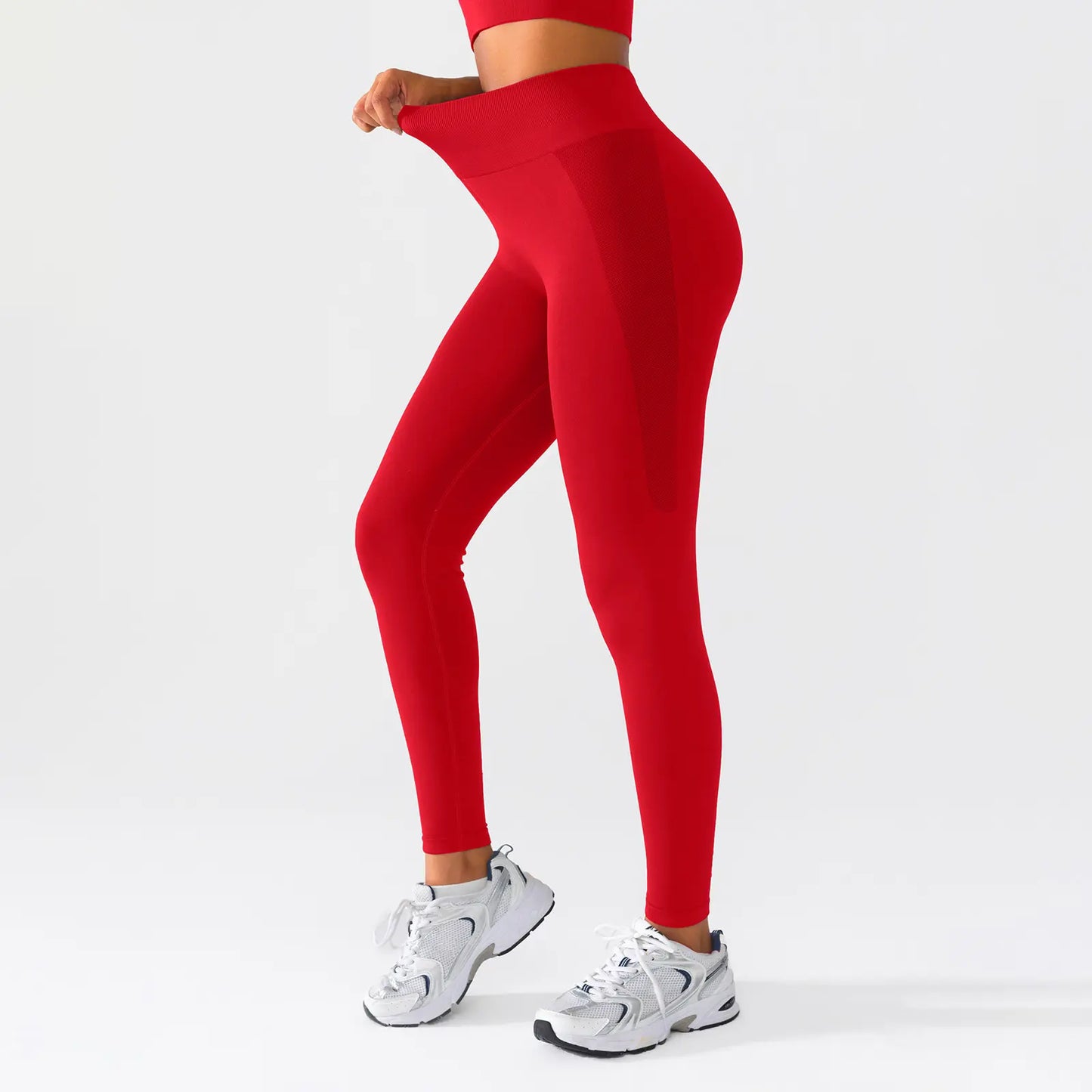 Lycra Fabric Butt Lifting No Front Seam High-Waisted Breathable Yoga Pants Tummy Control Seamless Gym Running Leggings