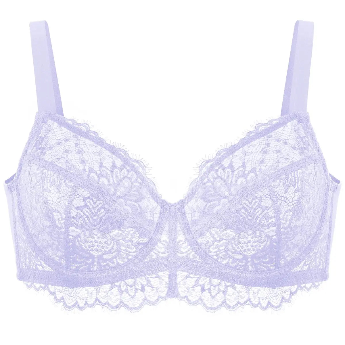 Sunflower Floral Lace Unlined Unpadded Plus Size Underwire Full Coverage Minimizer Bra dealsforyoudays