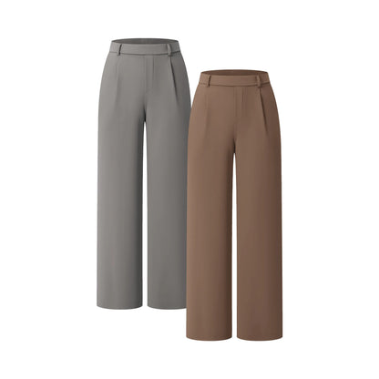 High Waisted Pocket Straight Leg Work Pants