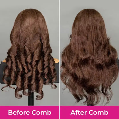 7x5 Chocolate Brown Body Wave Layered Glueless Wig