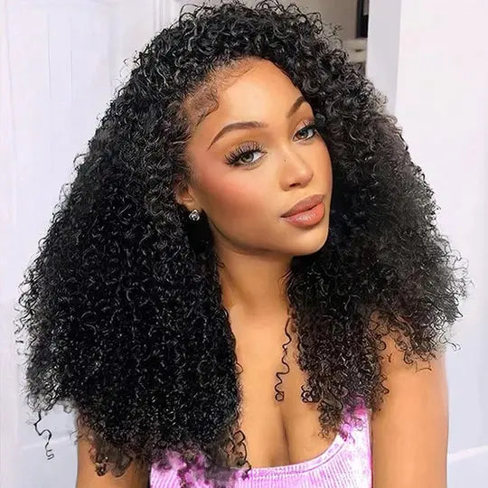 URody Burmese Curly Drawstring Half Wig - Glueless Beginner Friendly
