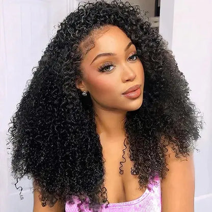 URody Burmese Curly Drawstring Half Wig - Glueless Beginner Friendly