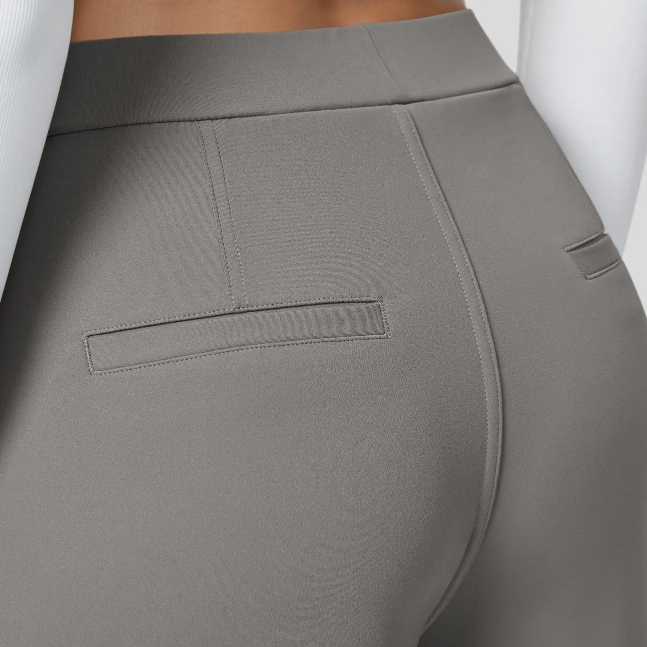 High Waisted Pocket Straight Leg Work Pants