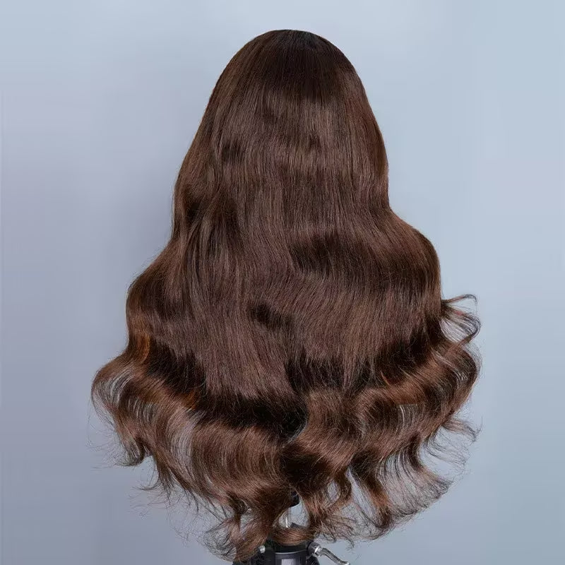 7x5 Chocolate Brown Body Wave Layered Glueless Wig