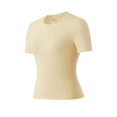 Women's Solid Round Neck Short Sleeve Athletic T-Shirt - 2 Piece Matching Gym Sets, Casual Sportswear for Indoor & Outdoor Fitness, Women's Clothes, Clothing summerwins Try it,travel essentials,camping essentials
