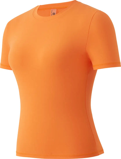 Women's Solid Round Neck Short Sleeve Athletic T-Shirt - 2 Piece Matching Gym Sets, Casual Sportswear for Indoor & Outdoor Fitness, Women's Clothes, Clothing summerwins Try it,travel essentials,camping essentials