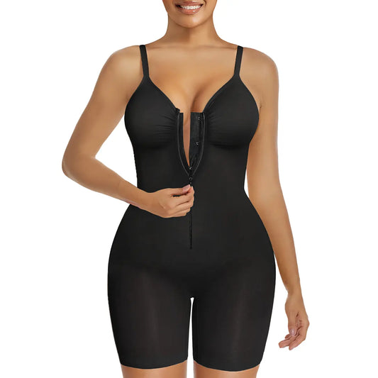 Women Tummy Control Bodysuits Zip-Up Comfort Ultra Stretch Fabric Customizable Fit Breathable Mesh Design Comfortable Fit