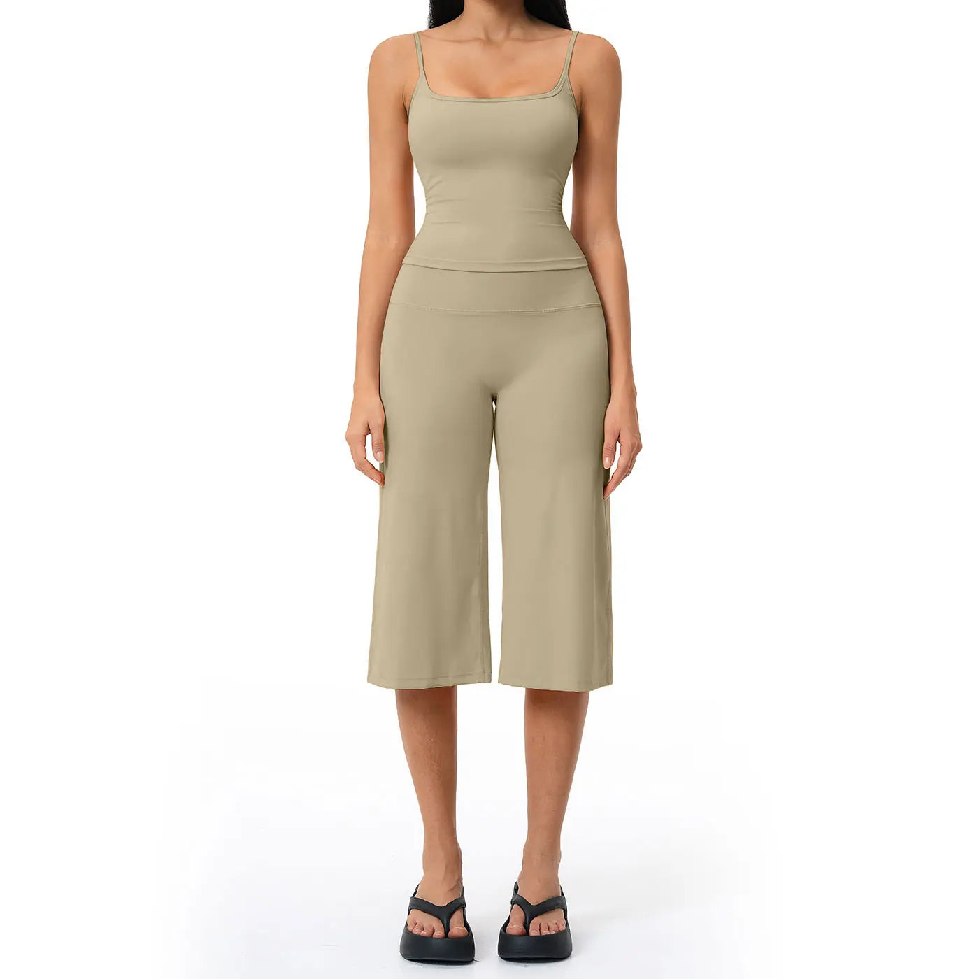 Gym Outfits for Women, 2 Piece Brushed Quick-Dry Yoga Set with Strappy Back Tank Top & High-Waisted Shorts, Fashion Apparel,travel essentials,camping essentials, Trending, Women's Clothes