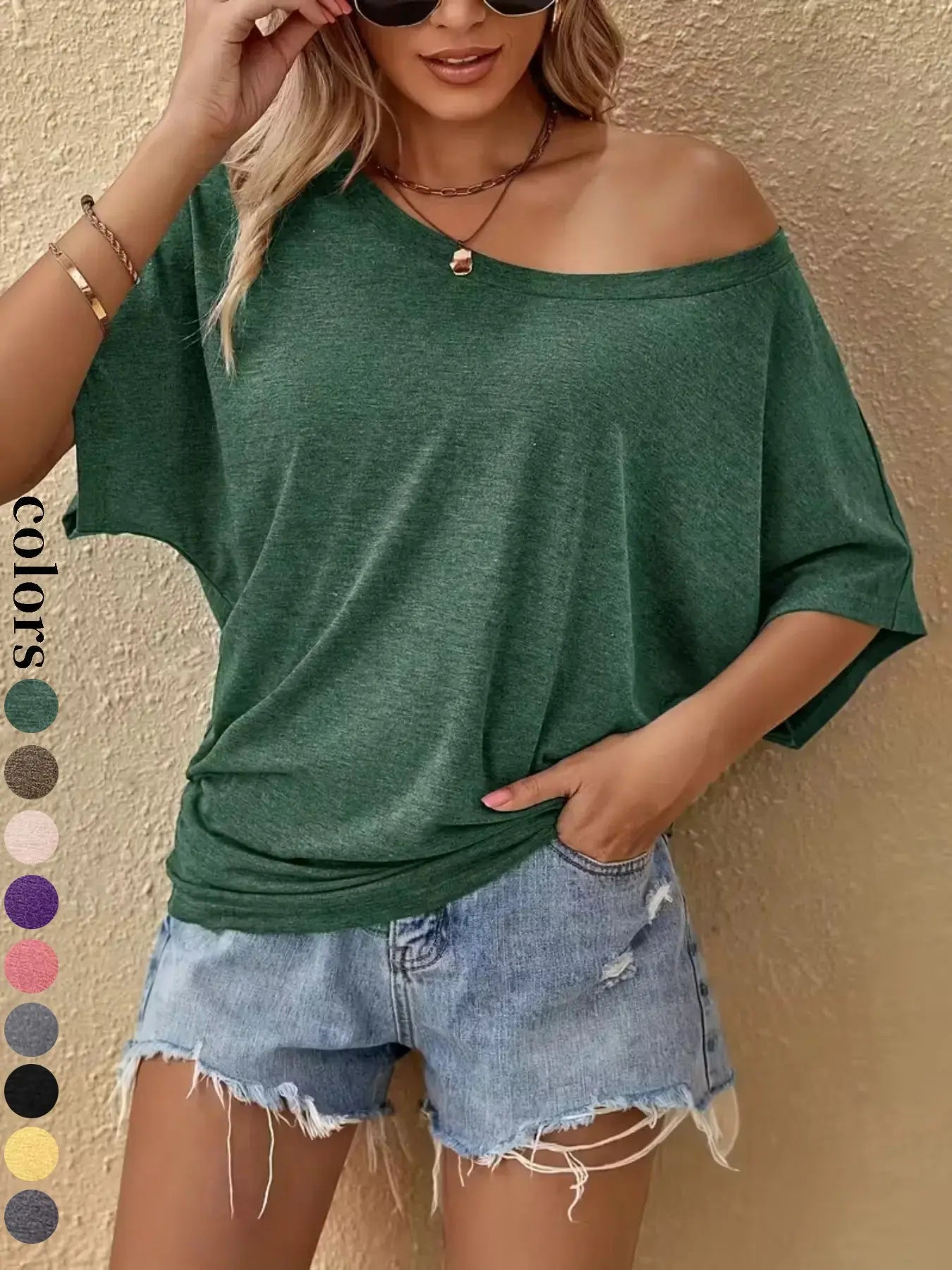 2026 Women's Casual Loose-Fitting Short Sleeve T-Shirt, Plain Round Neck Design, Comfortable Everyday Wear for All Seasons