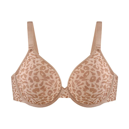 Leopard Wild Unlined Plus Size Breathable Soft Mesh No Padding Underwire Women Bra Halter Top Bra Womenswear Vneck