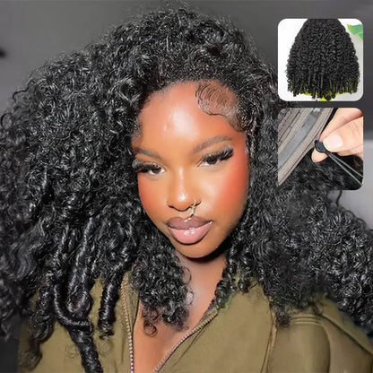 URody Burmese Curly Drawstring Half Wig - Glueless Beginner Friendly