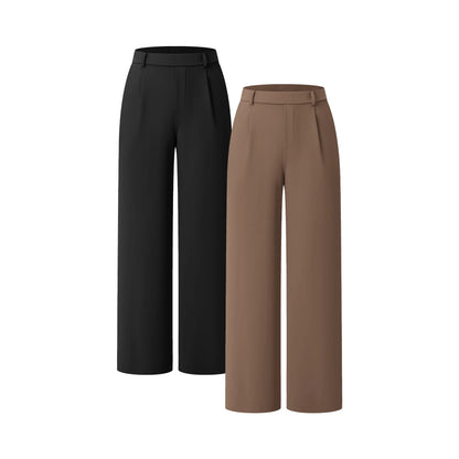 High Waisted Pocket Straight Leg Work Pants