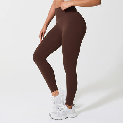 Lycra Fabric Butt Lifting No Front Seam High-Waisted Breathable Yoga Pants Tummy Control Seamless Gym Running Leggings